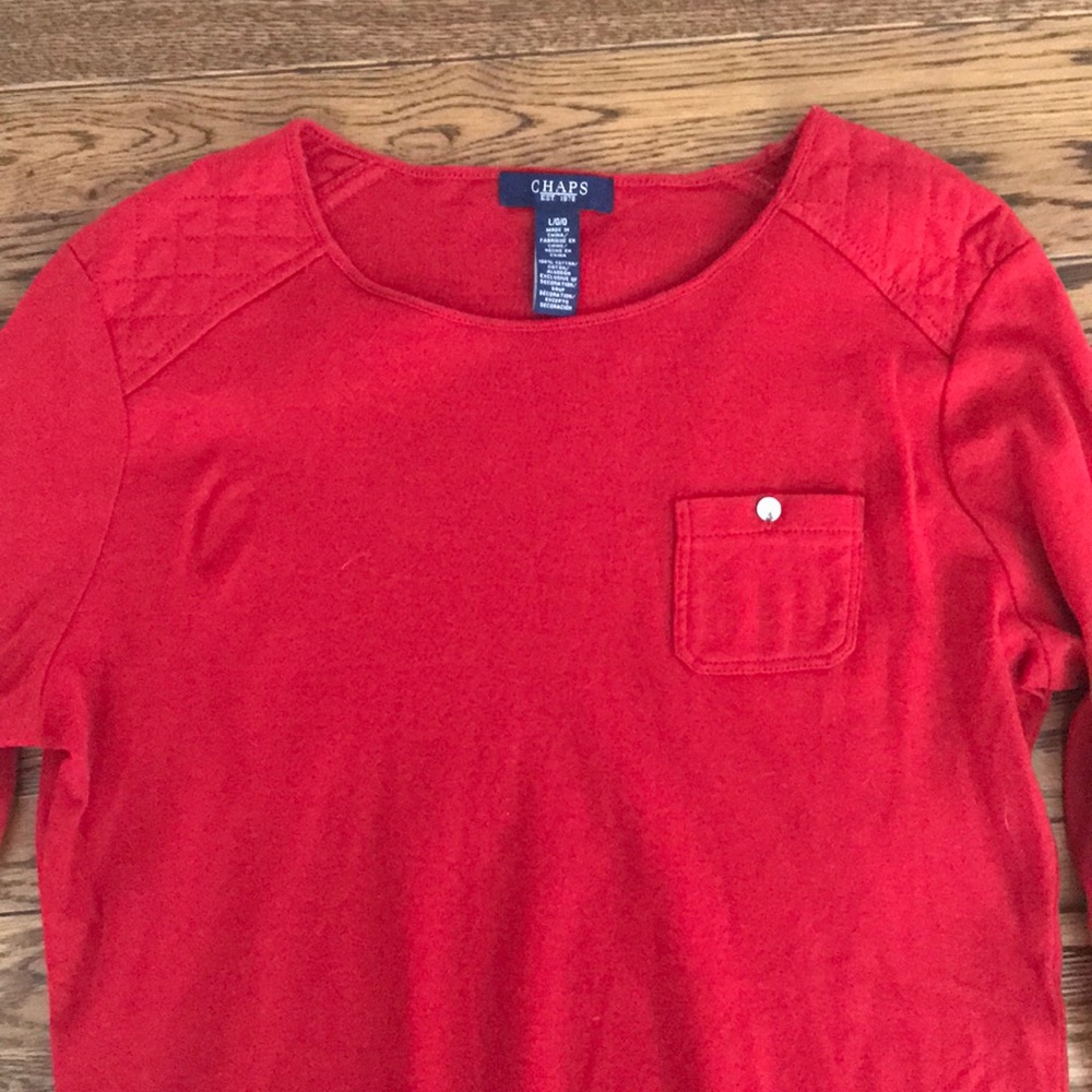 Long sleeve quilted shoulder tshirt